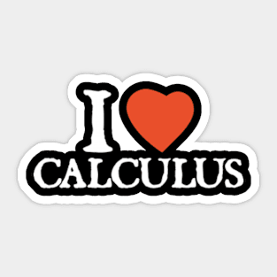 I Love I Heart Calculus Sticker